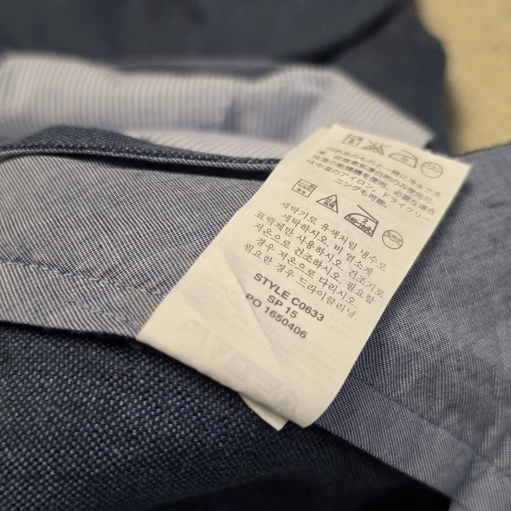 J.Crew Bowery Baird McNutt Irish Linen Pants Mens 34x30 Blue Straight C0633